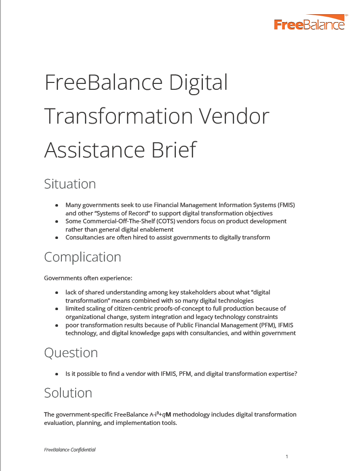 Digital Transformation Vendor Assistance